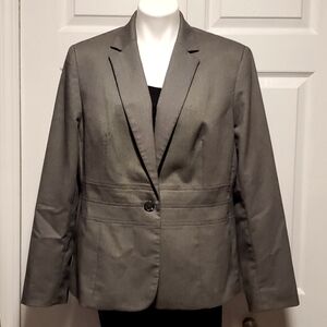 Jones New York Collection Stretch Women's Black/White Blazer - Size 16